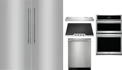 6 Piece Package Includes Refrigerator, Freezer, Cooktop, Wall Oven, Hood And Dishwasher