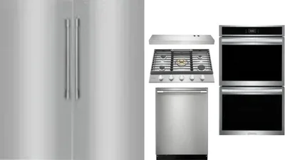 6 Piece Package Includes Refrigerator, Freezer, Cooktop, Wall Oven, Hood And Dishwasher