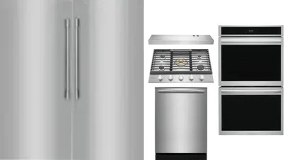 6 Piece Package Includes Refrigerator, Freezer, Cooktop, Wall Oven, Hood And Dishwasher