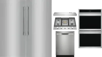 6 Piece Package Includes Refrigerator, Freezer, Cooktop, Wall Oven, Hood And Dishwasher