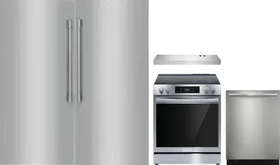 5 Piece Package Includes Refrigerator, Freezer, Range, Hood And Dishwasher