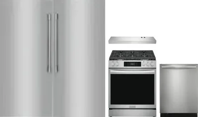 5 Piece Package Includes Refrigerator, Freezer, Range, Hood And Dishwasher