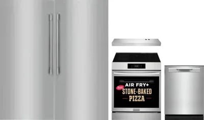 5 Piece Package Includes Refrigerator, Freezer, Range, Hood And Dishwasher