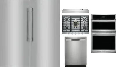6 Piece Package Includes Refrigerator, Freezer, Cooktop, Wall Oven, Hood And Dishwasher