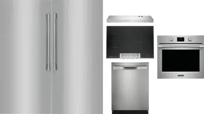6 Piece Package Includes Refrigerator, Freezer, Cooktop, Wall Oven, Hood And Dishwasher