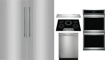 6 Piece Package Includes Refrigerator, Freezer, Cooktop, Wall Oven, Hood And Dishwasher