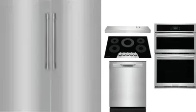 6 Piece Package Includes Refrigerator, Freezer, Cooktop, Wall Oven, Hood And Dishwasher