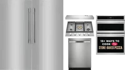 6 Piece Package Includes Refrigerator, Freezer, Cooktop, Wall Oven, Hood And Dishwasher
