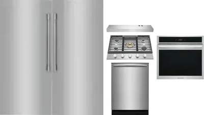 6 Piece Package Includes Refrigerator, Freezer, Cooktop, Wall Oven, Hood And Dishwasher