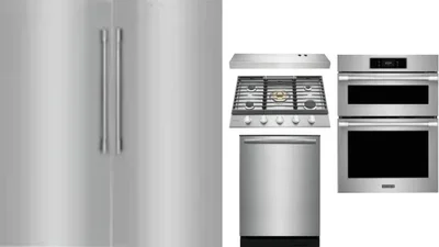 6 Piece Package Includes Refrigerator, Freezer, Cooktop, Wall Oven, Hood And Dishwasher