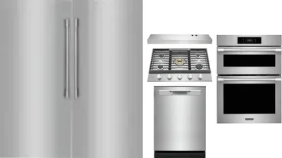 6 Piece Package Includes Refrigerator, Freezer, Cooktop, Wall Oven, Hood And Dishwasher
