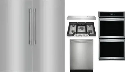 6 Piece Package Includes Refrigerator, Freezer, Cooktop, Wall Oven, Hood And Dishwasher