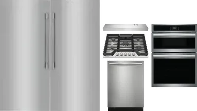 6 Piece Package Includes Refrigerator, Freezer, Cooktop, Wall Oven, Hood And Dishwasher