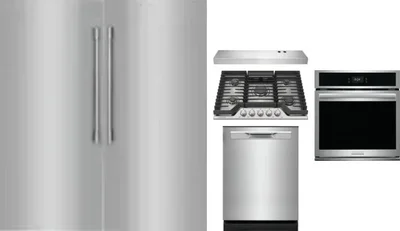 6 Piece Package Includes Refrigerator, Freezer, Cooktop, Wall Oven, Hood And Dishwasher