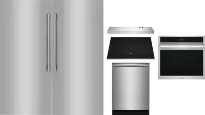6 Piece Package Includes Refrigerator, Freezer, Cooktop, Wall Oven, Hood And Dishwasher