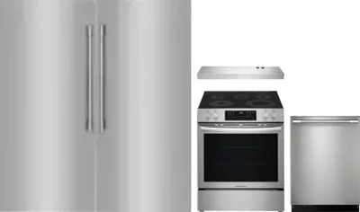 5 Piece Package Includes Refrigerator, Freezer, Range, Hood And Dishwasher