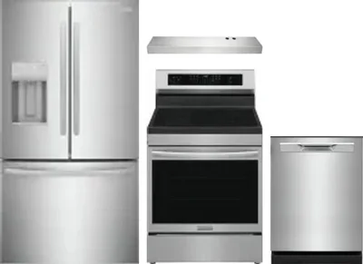 4 Piece Package Includes Refrigerator, Range, Hood And Dishwasher
