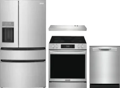 4 Piece Package Includes Refrigerator, Range, Hood And Dishwasher