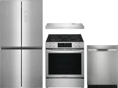 4 Piece Package Includes Refrigerator, Range, Hood And Dishwasher