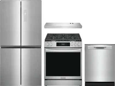 4 Piece Package Includes Refrigerator, Range, Hood And Dishwasher