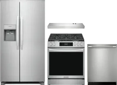 4 Piece Package Includes Refrigerator, Range, Hood And Dishwasher