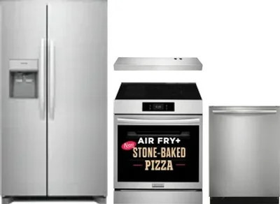 4 Piece Package Includes Refrigerator, Range, Hood And Dishwasher