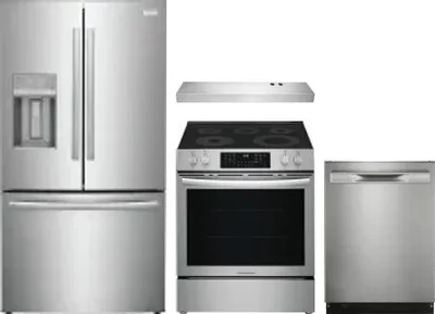 4 Piece Package Includes Refrigerator, Range, Hood And Dishwasher