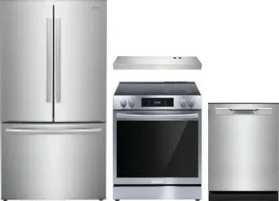 4 Piece Package Includes Refrigerator, Range, Hood And Dishwasher