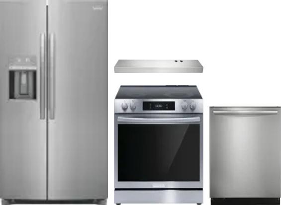 4 Piece Package Includes Refrigerator, Range, Hood And Dishwasher