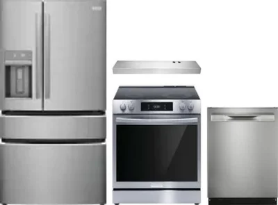 4 Piece Package Includes Refrigerator, Range, Hood And Dishwasher