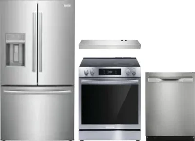 4 Piece Package Includes Refrigerator, Range, Hood And Dishwasher