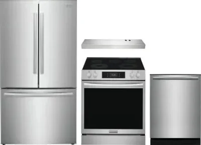 4 Piece Package Includes Refrigerator, Range, Hood And Dishwasher