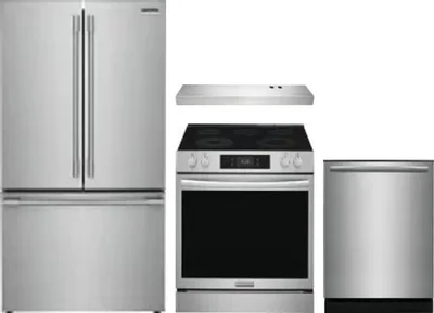 4 Piece Package Includes Refrigerator, Range, Hood And Dishwasher
