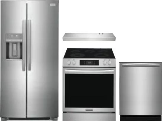 4 Piece Package Includes Refrigerator, Range, Hood And Dishwasher