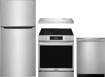 4 Piece Package Includes Refrigerator, Range, Hood And Dishwasher