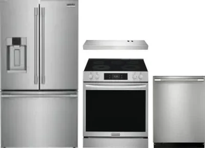4 Piece Package Includes Refrigerator, Range, Hood And Dishwasher