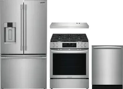 4 Piece Package Includes Refrigerator, Range, Hood And Dishwasher
