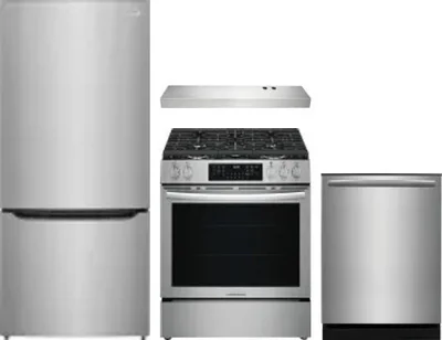 4 Piece Package Includes Refrigerator, Range, Hood And Dishwasher