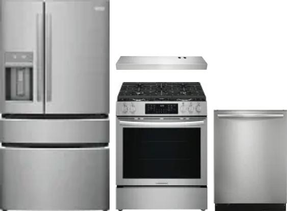 4 Piece Package Includes Refrigerator, Range, Hood And Dishwasher