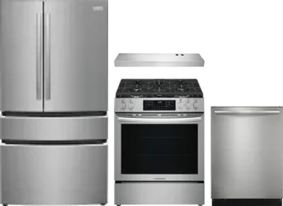 4 Piece Package Includes Refrigerator, Range, Hood And Dishwasher
