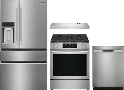 4 Piece Package Includes Refrigerator, Range, Hood And Dishwasher