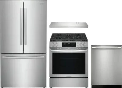 4 Piece Package Includes Refrigerator, Range, Hood And Dishwasher