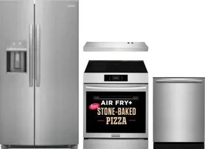 4 Piece Package Includes Refrigerator, Range, Hood And Dishwasher