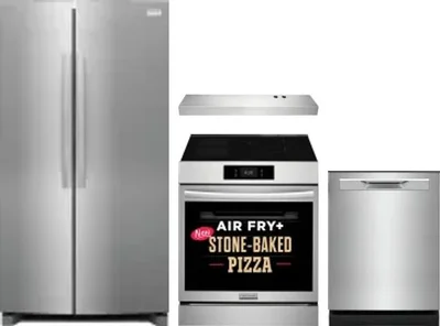 4 Piece Package Includes Refrigerator, Range, Hood And Dishwasher