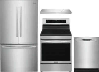 4 Piece Package Includes Refrigerator, Range, Hood And Dishwasher