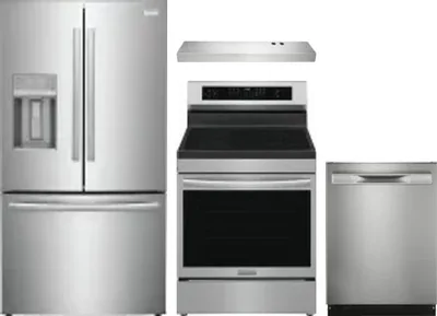 4 Piece Package Includes Refrigerator, Range, Hood And Dishwasher