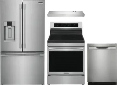 4 Piece Package Includes Refrigerator, Range, Hood And Dishwasher