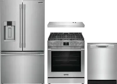 4 Piece Package Includes Refrigerator, Range, Hood And Dishwasher