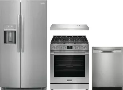 4 Piece Package Includes Refrigerator, Range, Hood And Dishwasher