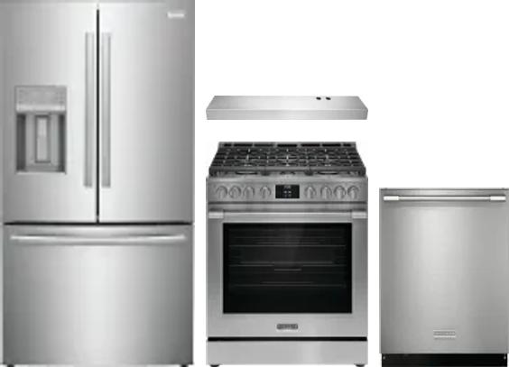 4 Piece Package Includes Refrigerator, Range, Hood And Dishwasher